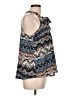Pink Rose Blue Sleeveless Blouse Size L - photo 4
