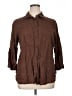Foxcroft Brown 3/4 Sleeve Button-Down Shirt Size 16 - photo 1