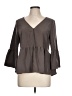Everly 100% Polyester Gray 3/4 Sleeve Blouse Size L - photo 1