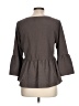 Everly 100% Polyester Gray 3/4 Sleeve Blouse Size L - photo 2