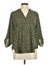 Lush 100% Polyester Animal Print Green 3/4 Sleeve Blouse Size M - photo 1