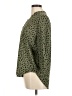 Lush 100% Polyester Animal Print Green 3/4 Sleeve Blouse Size M - photo 5