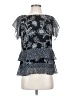 CAbi 100% Polyester Blue Short Sleeve Blouse Size XS - photo 1