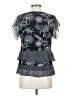 CAbi 100% Polyester Blue Short Sleeve Blouse Size XS - photo 2