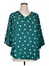 41Hawthorn 100% Polyester Stars Teal 3/4 Sleeve Blouse Size 1X - photo 1