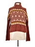 SO 100% Polyester Chevron-herringbone Brown Turtleneck Sweater Size L - photo 1