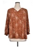 Monday Fun 100% Polyester Brown 3/4 Sleeve Blouse Size 1X - photo 1