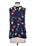 Halogen 100% Polyester Blue Sleeveless Blouse Size S - photo 1