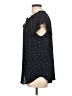 Ann Taylor LOFT 100% Polyester Polka Dots Black Blue Short Sleeve Blouse Size 0X - photo 5