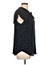 Ann Taylor LOFT 100% Polyester Polka Dots Black Blue Short Sleeve Blouse Size 0X - photo 4