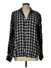 Frank & Eileen 100% Modal Checkered-gingham Black Long Sleeve Blouse Size L - photo 1
