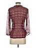 Attention 100% Polyester Burgundy 3/4 Sleeve Blouse Size XS - photo 2