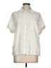 Universal Thread Checkered-gingham Ivory Short Sleeve Blouse Size L - photo 1