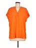 Cynthia Steffe 100% Polyester Orange Short Sleeve Blouse Size L - photo 1