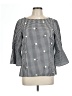 Alyx 100% Polyester Checkered-gingham Black 3/4 Sleeve Blouse Size L - photo 1