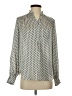 Dalia Collection 100% Polyester Polka Dots Silver Long Sleeve Blouse Size S - photo 1