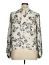 Express 100% Polyester Floral Ivory Long Sleeve Blouse Size XL - photo 2