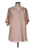 Worthington 100% Polyester Pink Short Sleeve Blouse Size L - photo 1