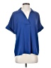 J.Jill Blue Short Sleeve Blouse Size XS - photo 1