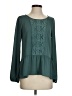 Everly 100% Polyester Teal Long Sleeve Blouse Size S - photo 1