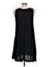 Basics 100% Viscose Solid Black Casual Dress Size L - photo 2