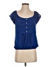 Max Studio 100% Polyester Blue Short Sleeve Blouse Size XS - photo 1