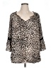 Spense 100% Polyester Brown 3/4 Sleeve T-Shirt Size XL - photo 1