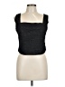 4SI3NNA 100% Polyester Jacquard Black Sleeveless Blouse Size L - photo 1