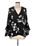 Vince Camuto 100% Polyester Floral Black 3/4 Sleeve Blouse Size M - photo 1