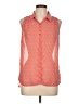 a.n.a. A New Approach Polka Dots Red Sleeveless Button-Down Shirt Size L - photo 1