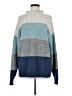 H By Halston Color Block Blue Turtleneck Sweater Size M - photo 1