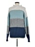 H By Halston Color Block Blue Turtleneck Sweater Size M - photo 2