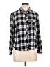 Le Lis 100% Rayon Plaid Black Long Sleeve Button-Down Shirt Size L - photo 1