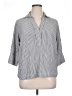 Premise Studio Stripes Gray 3/4 Sleeve Button-Down Shirt Size 0X - photo 1
