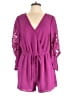 Shein Curve 100% Polyester Hearts Purple Romper Size 0XL - photo 1