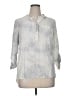 Angela Mara Silver 3/4 Sleeve Blouse Size XL - photo 1