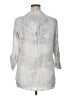 Angela Mara Silver 3/4 Sleeve Blouse Size XL - photo 2
