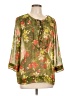 Kut from the Kloth 100% Polyester Green 3/4 Sleeve Blouse Size L - photo 1