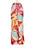 Alex Marie 100% Polyester Tropical Red Casual Pants Size XS - photo 1