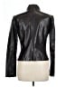 m0851 100% Leather Metallic Solid Burgundy Black Leather Jacket Size 10 - photo 2
