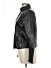 m0851 100% Leather Metallic Solid Burgundy Black Leather Jacket Size 10 - photo 5