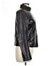 m0851 100% Leather Metallic Solid Burgundy Black Leather Jacket Size 10 - photo 4