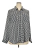 Torrid 100% Polyester Houndstooth Silver Long Sleeve Blouse Size 2X Plus (2) - photo 1