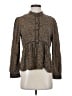 Hinge 100% Viscose Tweed Brown Long Sleeve Blouse Size S - photo 1