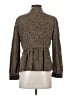 Hinge 100% Viscose Tweed Brown Long Sleeve Blouse Size S - photo 2