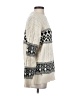 Line & Dot Print Ivory Pullover Sweater Size S - photo 4