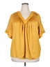 Vince Camuto 100% Polyester Yellow Short Sleeve Blouse Size 2X - photo 1