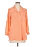 Pleione 100% Recycled Polyester Polka Dots Orange 3/4 Sleeve Blouse Size L - photo 1