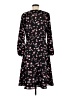 Ann Taylor 100% Polyester Floral Black Casual Dress Size 6 - photo 2
