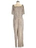 Hayden 100% Polyester Animal Print Tan Jumpsuit Size 1X - photo 1